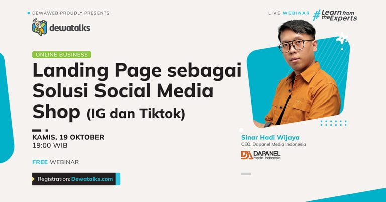 Dewatalks Webinar: Landing Page sebagai Solusi Social Media Shop (IG dan Tiktok)